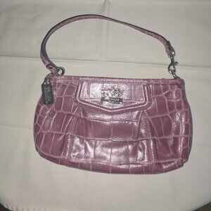 Small Coach Purple Crocodile Patent Leather handbag